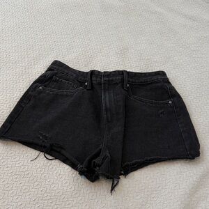 Classic Black Distressed Jean Shorts